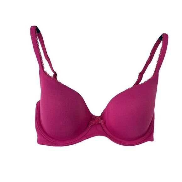Victorias Secret 32D Pink Lined Demi Bra Underwire - Picture 1 of 8